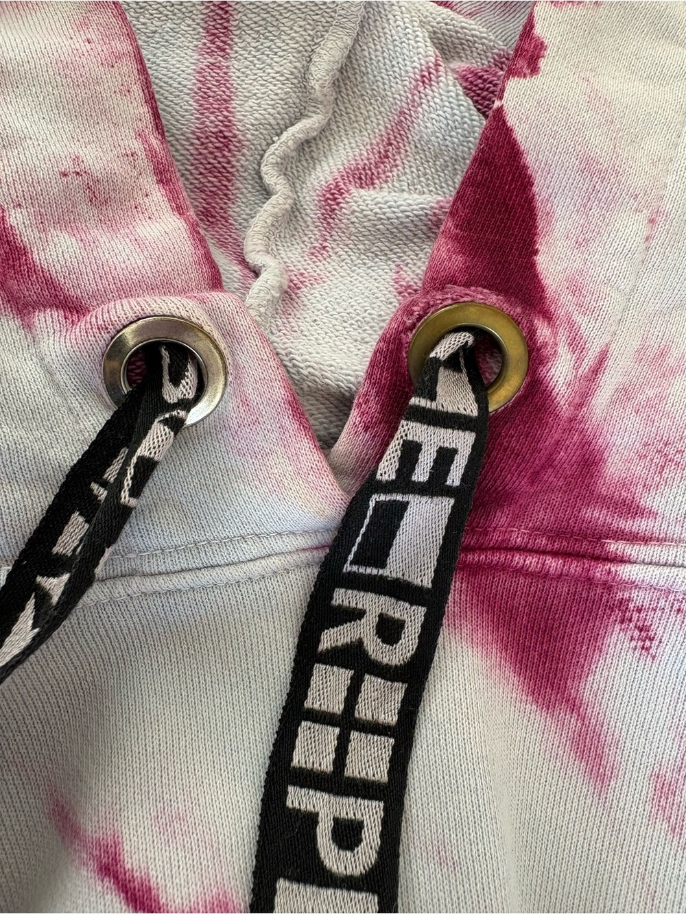 Proenza Schouler White Label (PSWL) Blue & Pink Tie-Dye Hoodie XS 100% Cotton - Picture 13 of 15